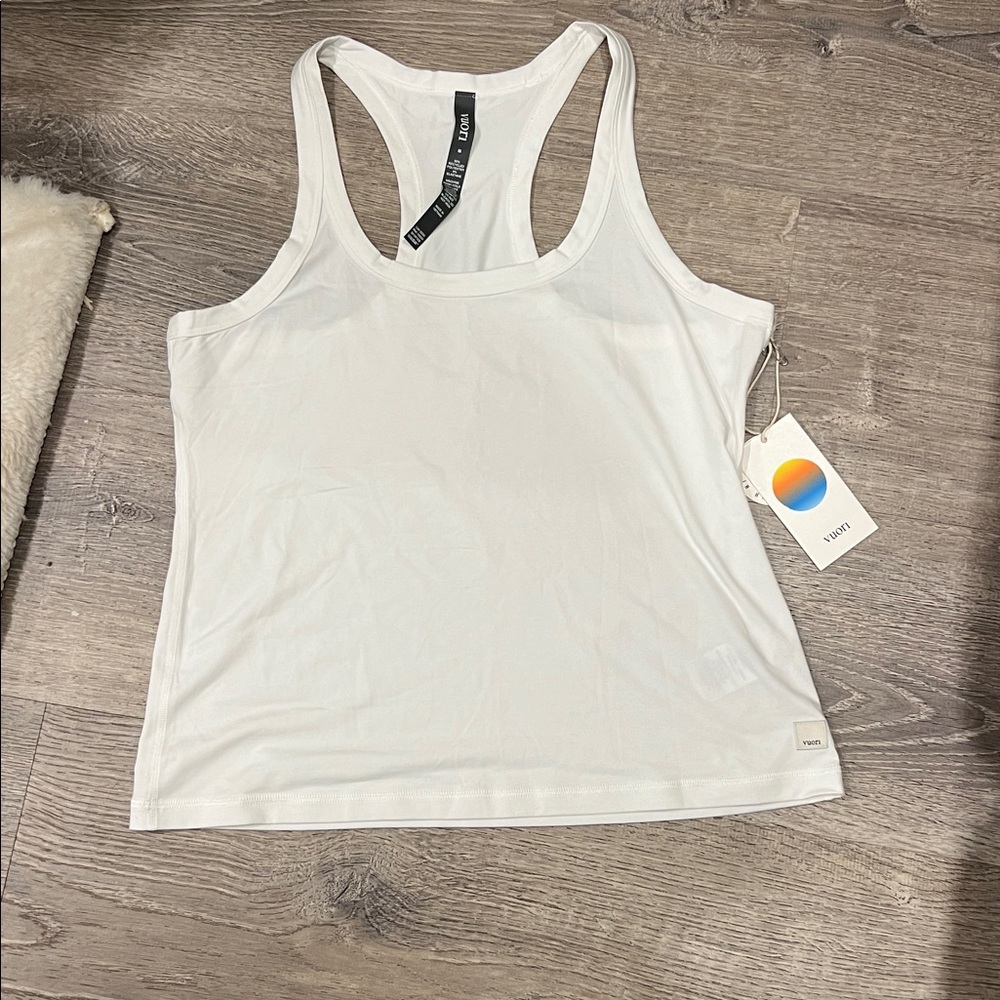 Vuori White Racerback Tank